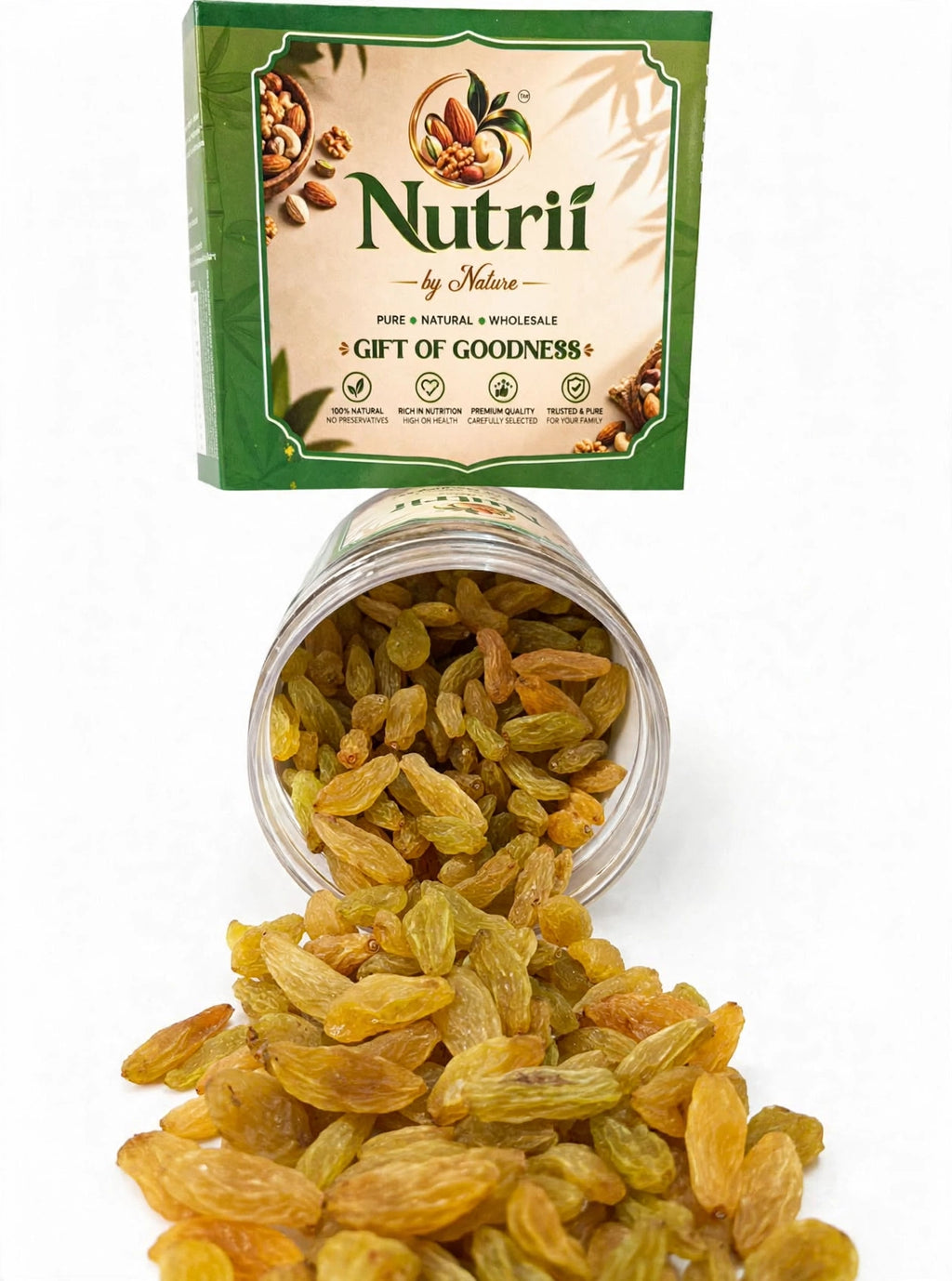 *Nutrii By Nature Premium Kishmish 250g , 500g | Seedless Black & Golden Raisins Mix | 100% Natural Kismis | No Added Sugar | Healthy Sweet Snack*